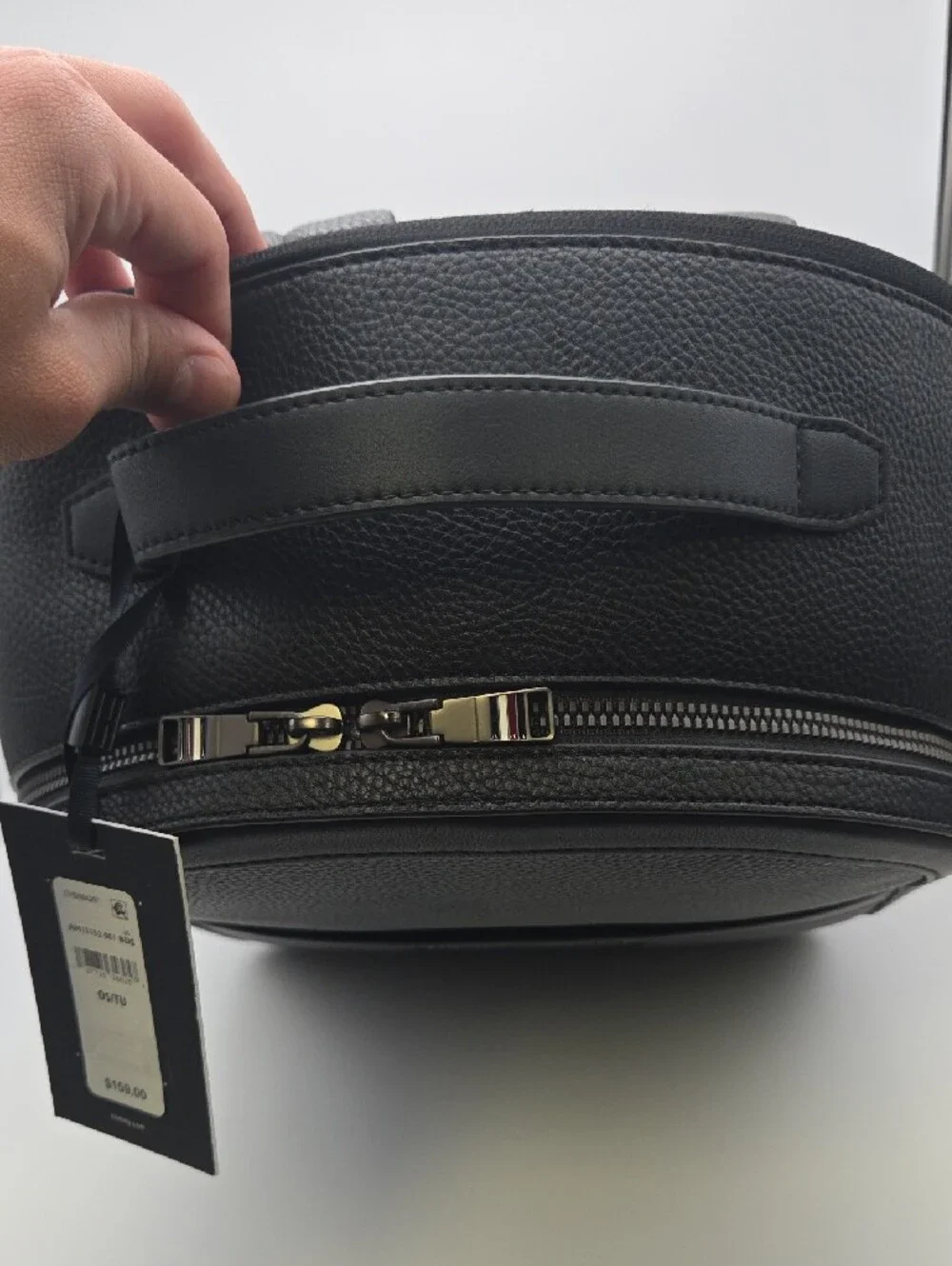 Tommy Hilfiger Black Textured Leather Backpack